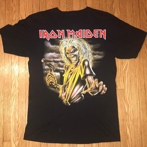 Iron maiden black skull t shirt. Vintage iron maiden T. Size M - Picture 1 of 2